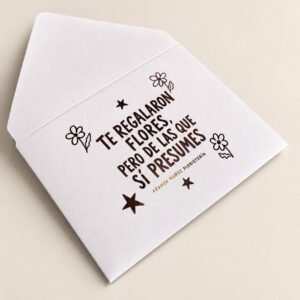 Sobres personalizados de opalina blanca con impresión y foil