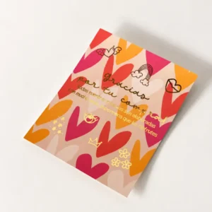 Tarjetas de agradecimiento personalizadas con impresión a color y foil